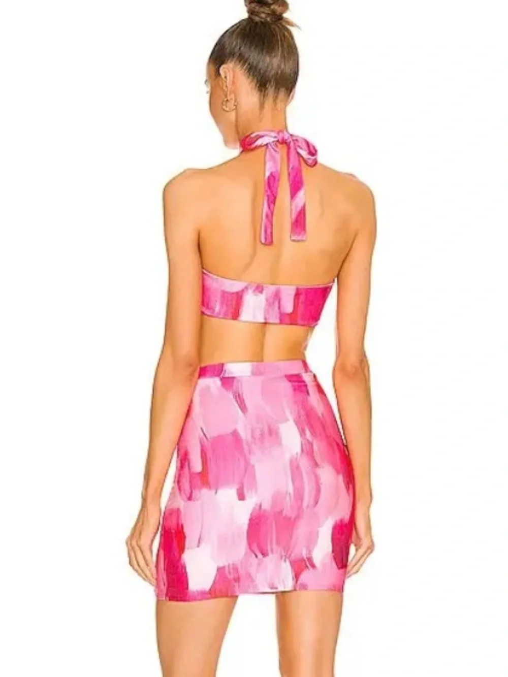 Farai London x REVOLVE Eko Bubblegum Pink Cutout Halter Top & Skirt Set XS